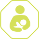 Lack of breastfeeding icon showing myopia genetic and environmental risk factors