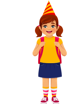 Vector image of school girl