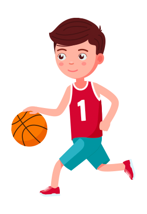 Vector image of boy playing basketball